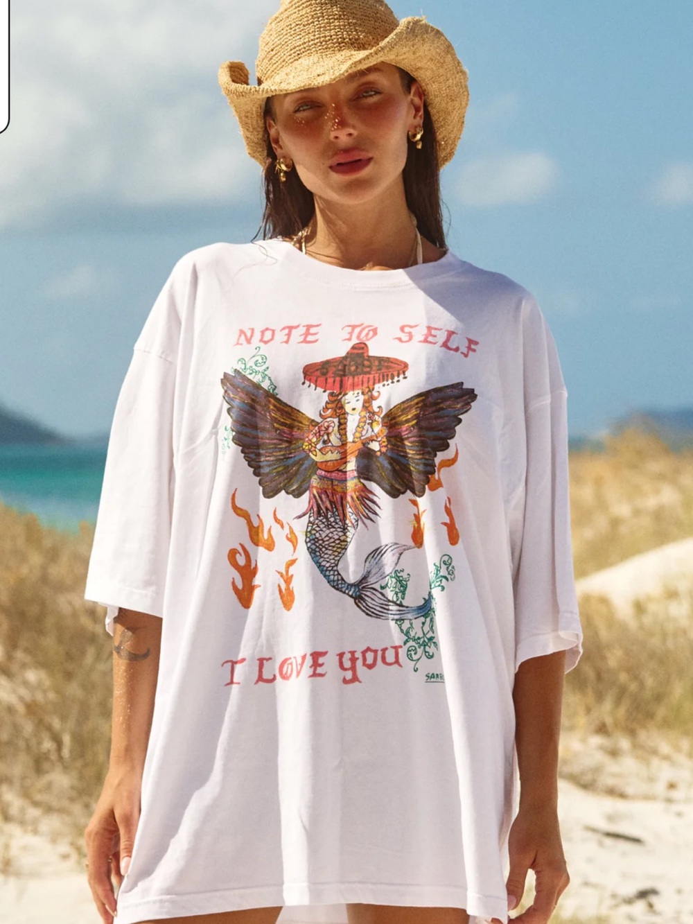 NWOT Sabbi Note to Self Oversized Tee